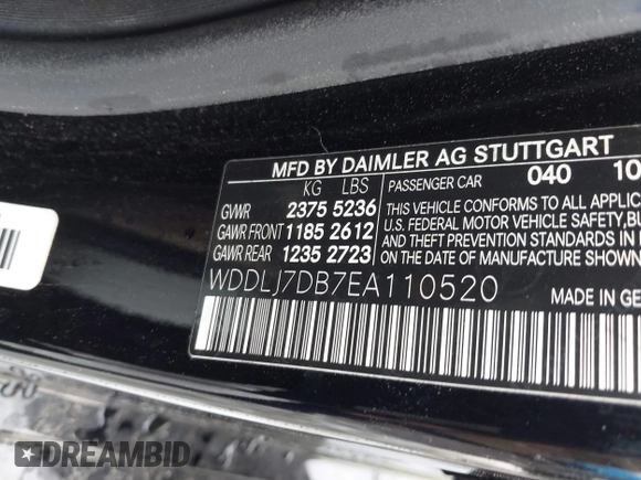 2014 Mercedes-Benz CLS-Class CLS 550 with VIN WDDLJ7DB7EA110520, listed as a IAAI auction lot 41297376 with 160,958 mi miles. Bid and sale history available at carsss.com. Image 9.
