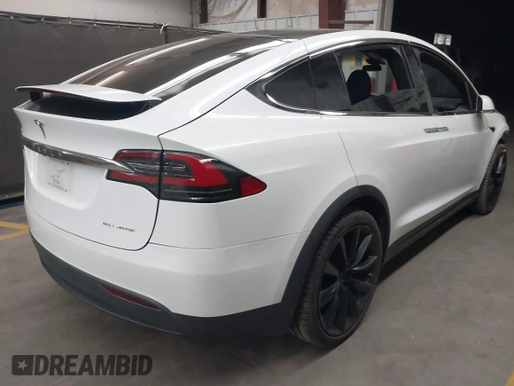 2020 Tesla Model X Long Range with VIN 5YJXCDE22LF305223, listed as a IAAI auction lot 41989862 with 48,309 mi miles. Bid and sale history available at carsss.com. Image 4.