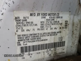 2015 Ford F-250 Lariat с VIN 1FT7W2B61FED46404, выставлен на аукционе IAAI как лот 42566193 с пробегом 306 588 миль миль и . История ставок и продаж доступна на DreamBid. Изображение 22.