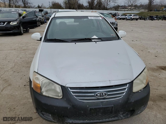 2008 Kia Spectra EX with VIN KNAFE121585499963, listed as a Copart auction lot 77143883 with 153,965 mi miles and Salvage Title. Bid and sale history available at carsss.com. Image 5.