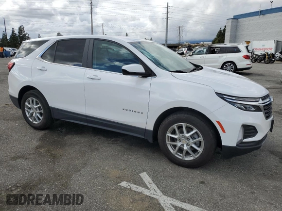 2022 Chevrolet Equinox LT with VIN 3GNAXKEV8NL195184, listed as a Copart auction lot 43875245 with 49,322 mi miles and Salvage Title. Bid and sale history available at DreamBid. Image 4.