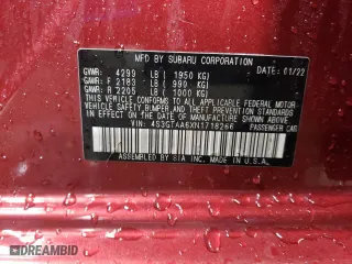 2022 Subaru Impreza with VIN 4S3GTAA6XN1718266, listed as a Copart auction lot 46921805 with 0 mi miles and Salvage Title. Bid and sale history available at carsss.com. Image 12.