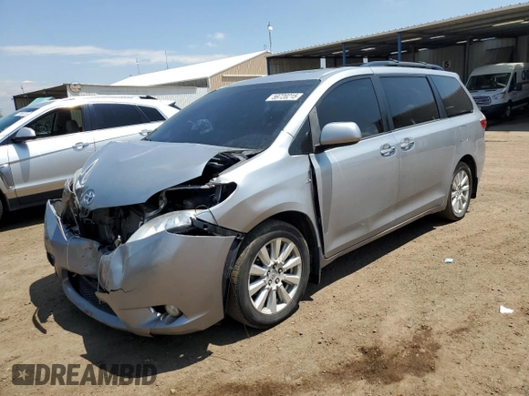 2017 Toyota Sienna XLE with VIN 5TDDZ3DC3HS177700, listed as a Copart auction lot 59720215 with 124,180 mi miles and Salvage title. Bid and sale history available at DreamBid. Image 1.