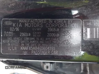 2016 Kia Forte EX with VIN KNAFX5A84G5604393, listed as a IAAI auction lot 42011963 with 79,145 mi miles and . Bid and sale history available at DreamBid. Image 9.