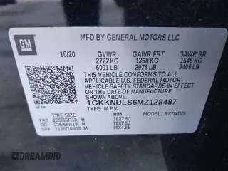 2021 GMC Acadia SLT z VIN 1GKKNULS6MZ128487, wystawiony jako IAAI lot #41918386 z przebiegiem 57 426 mil mil oraz . Historia ofert i sprzedaży dostępna na DreamBid. Obrazek 9.