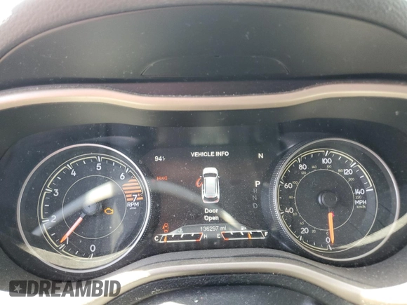 2016 Jeep Cherokee Limited with VIN 1C4PJLDBXGW229270, listed as a Copart auction lot 60097515 with 136,297 mi miles and Salvage title. Bid and sale history available at DreamBid. Image 9.