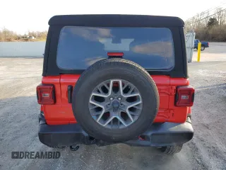 2024 Jeep Wrangler Sahara with VIN 1C4PJXEG9RW236263, listed as a Copart auction lot 45009025 with 13,985 mi miles and Salvage Title. Bid and sale history available at carsss.com. Image 6.