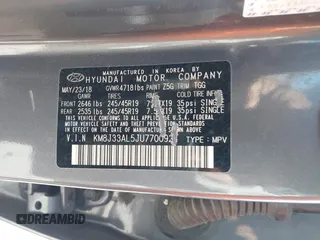 2018 Hyundai Tucson Sport with VIN KM8J33AL5JU770092, listed as a IAAI auction lot 41395349 with 101,395 mi miles. Bid and sale history available at carsss.com. Image 9.
