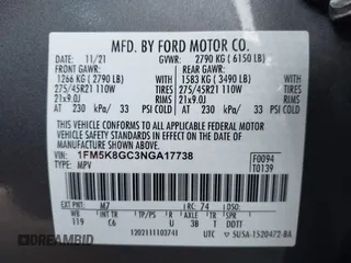 2022 Ford Explorer ST with VIN 1FM5K8GC3NGA17738, listed as a IAAI auction lot 41546088 with 54,636 mi miles. Bid and sale history available at carsss.com. Image 9.