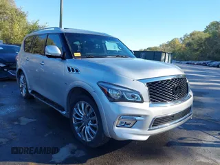 2015 Infiniti QX80 with VIN JN8AZ2NE5F9085047, listed as a IAAI auction lot 40582956 with 123,438 mi miles. Bid and sale history available at carsss.com. Image 1.