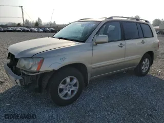 2001 Toyota Highlander with VIN JTEGF21A210021848, listed as a Copart auction lot 43208535 with 161,563 mi miles and Salvage Title. Bid and sale history available at carsss.com. Image 1.