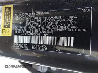 2010 Lexus RX 450h with VIN JTJBC1BA4A2400304, listed as a IAAI auction lot 41358277 with Not Provided miles and . Bid and sale history available at DreamBid. Image 9.