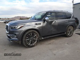 2018 Infiniti QX80 with VIN JN8AZ2NEXJ9193429, listed as a Copart auction lot 46184925 with 126,047 mi miles and Salvage Title. Bid and sale history available at carsss.com. Image 1.