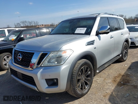 2017 Nissan Armada SV with VIN JN8AY2NC3H9509328, listed as a IAAI auction lot 41780445 with 165,625 mi miles and . Bid and sale history available at DreamBid. Image 2.