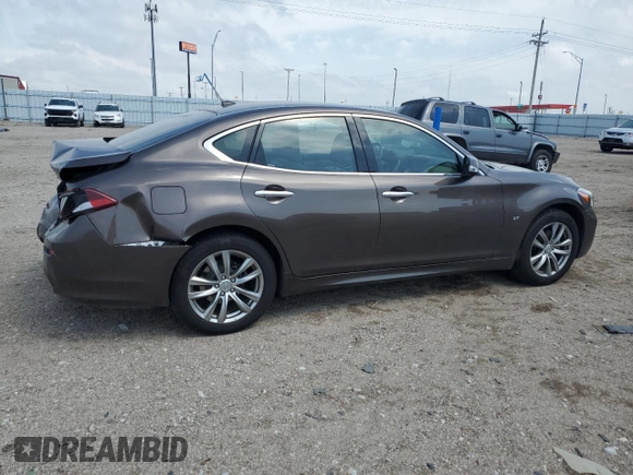 2019 Infiniti Q70 Luxe with VIN JN1BY1AR2KM585067, listed as a Copart auction lot 57527895 with 62,965 mi miles and Salvage title. Bid and sale history available at DreamBid. Image 3.