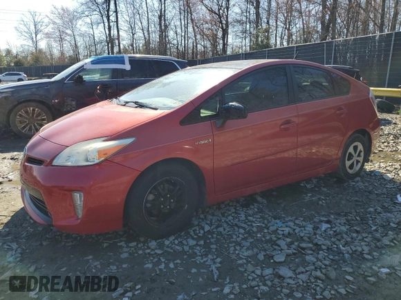2012 Toyota Prius One with VIN JTDKN3DU5C1560314, listed as a Copart auction lot 49600765 with 114,923 mi miles and Salvage Title. Bid and sale history available at carsss.com. Image 1.