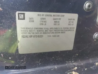 2008 Pontiac G5 z VIN 1G2AL18F187245231, wystawiony jako IAAI lot #42294288 z przebiegiem 154 967 mil mil oraz . Historia ofert i sprzedaży dostępna na DreamBid. Obrazek 9.