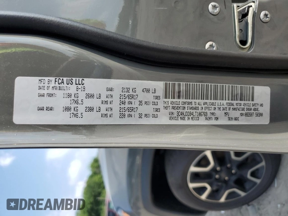 2020 Jeep Compass Trailhawk z VIN 3C4NJDDB4LT106769, wystawiony jako Copart lot #63082475 z przebiegiem 82 390 mil mil oraz Szkoda całkowita • Salvage title. Historia ofert i sprzedaży dostępna na DreamBid. Obrazek 14.