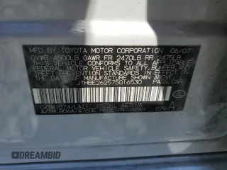 2007 Lexus IS 350 with VIN JTHBE262575016530, listed as a Copart auction lot 50787745 with 281,215 mi miles and Clean Title. Bid and sale history available at DreamBid. Image 12.