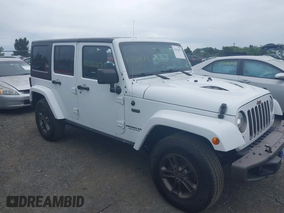 2017 Jeep Wrangler Unlimited 75th Anniversary z VIN 1C4HJWEG8HL502984, wystawiony jako IAAI lot #42354671 z przebiegiem 108 900 mil mil oraz . Historia ofert i sprzedaży dostępna na DreamBid. Obrazek 1.