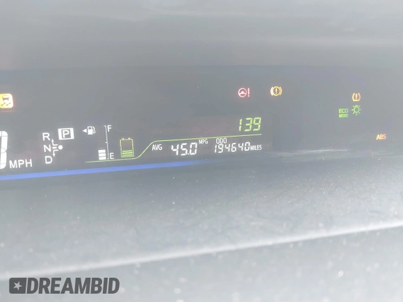 2012 Toyota Prius Two with VIN JTDZN3EU2C3017293, listed as a IAAI auction lot 41957977 with 194,640 mi miles and . Bid and sale history available at DreamBid. Image 7.