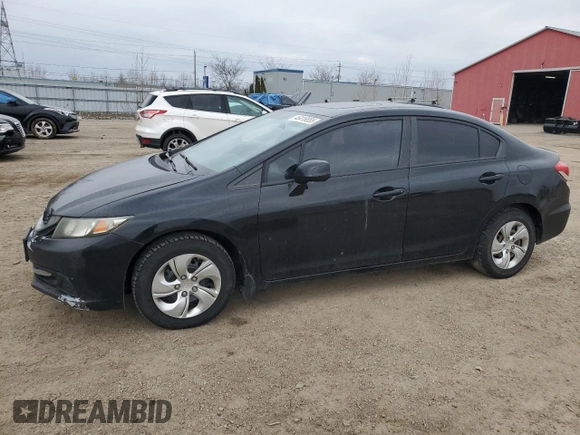 2013 Honda Civic LX with VIN 2HGFB2F52DH036262, listed as a Copart auction lot 46416555 with 285,113 mi miles and Clean Title. Bid and sale history available at DreamBid. Image 1.