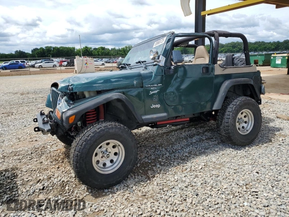 1999 Jeep Wrangler Sport with VIN 1J4FY19S0XP402688, listed as a Copart auction lot 58968125 with 211,910 mi miles and Salvage title. Bid and sale history available at DreamBid. Image 1.
