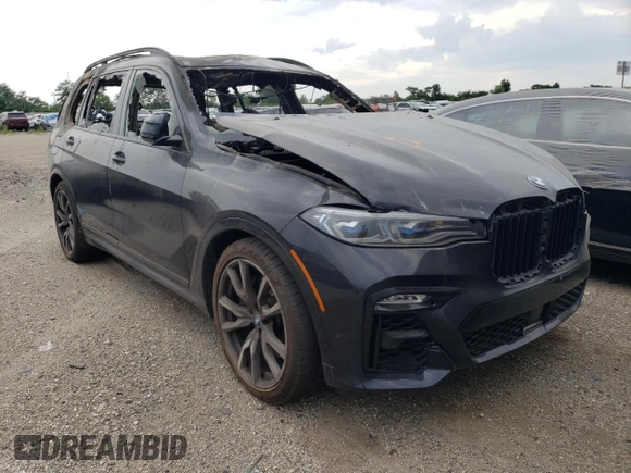 2022 BMW X7 M50i with VIN 5UXCX6C01N9K20496, listed as a Copart auction lot 57682904 with 0 mi miles and Non Repairable. Bid and sale history available at carsss.com. Image 4.