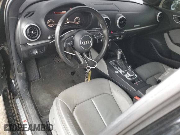 2017 Audi A3 Premium Plus with VIN WAUGUGFF9H1069408, listed as a Copart auction lot 56938504 with 37,025 mi miles and Salvage Title. Bid and sale history available at DreamBid. Image 8.