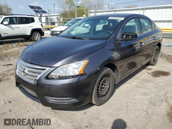 2015 Nissan Sentra SV with VIN 3N1AB7AP8FL648302, listed as a Copart auction lot 54629235 with 135,585 mi miles and Clean Title. Bid and sale history available at carsss.com. Image 1.