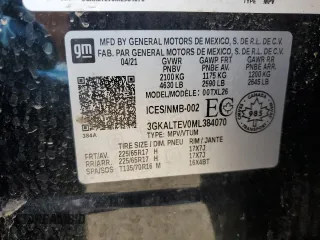 2021 GMC Terrain SLE with VIN 3GKALTEV0ML384070, listed as a Copart auction lot 48130625 with 74,113 mi miles and Clean title. Bid and sale history available at DreamBid. Image 13.