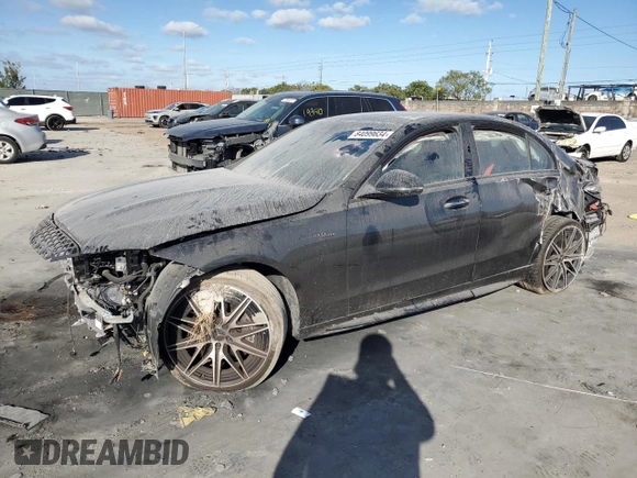 2024 Mercedes-Benz C 43 AMG z VIN W1KAF8HB6RR185662, wystawiony jako Copart lot #84099634 z przebiegiem 7 044 mil mil oraz Szkoda całkowita • Salvage title. Historia ofert i sprzedaży dostępna na DreamBid. Obrazek 1.