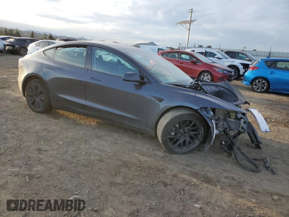 2024 Tesla Model 3 Long Range with VIN 5YJ3E1EB5RF753911, listed as a Copart auction lot 45477385 with 12,164 mi miles and Salvage Title. Bid and sale history available at DreamBid. Image 4.