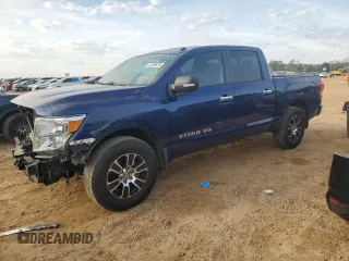2020 Nissan Titan Platinum Reserve with VIN 1N6AA1EFXLN505021, listed as a Copart auction lot 41728575 with 64,623 mi miles and Salvage title. Bid and sale history available at DreamBid. Image 1.