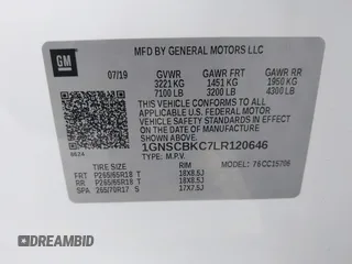 2020 Chevrolet Tahoe LT с VIN 1GNSCBKC7LR120646, выставлен на аукционе IAAI как лот 41710368 с пробегом 53 372 миль миль и . История ставок и продаж доступна на DreamBid. Изображение 9.