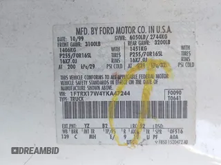 2000 Ford F-150 XL with VIN 1FTRX17W4YKA47244, listed as a IAAI auction lot 42076893 with 362,114 mi miles. Bid and sale history available at carsss.com. Image 9.