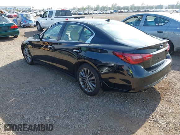 2019 Infiniti Q50 Luxe with VIN JN1EV7AP8KM543395, listed as a IAAI auction lot 42418112 with 43,382 mi miles and . Bid and sale history available at DreamBid. Image 3.