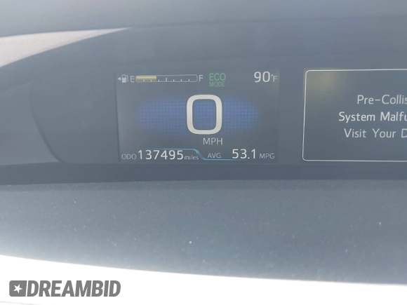 2021 Toyota Prius L Eco with VIN JTDKAMFU6M3141392, listed as a IAAI auction lot 42317866 with 137,495 mi miles and . Bid and sale history available at DreamBid. Image 6.