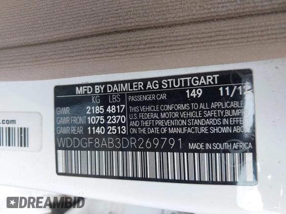 2013 Mercedes-Benz C 300 Sport z VIN WDDGF8AB3DR269791, wystawiony jako IAAI lot #41868133 z przebiegiem 140 336 mil mil oraz . Historia ofert i sprzedaży dostępna na DreamBid. Obrazek 9.