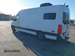 2021 Mercedes-Benz Sprinter Cargo with VIN W1Y4ECHYXMT078168, listed as a IAAI auction lot 41796015 with 14,472 mi miles and . Bid and sale history available at carsss.com. Image 3.