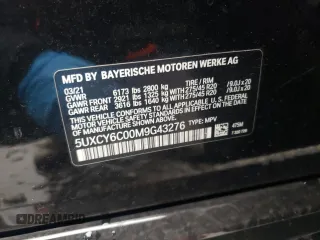 2021 BMW X6 xDrive40i with VIN 5UXCY6C00M9G43276, listed as a Copart auction lot 83149214 with 0 mi miles and Salvage Title. Bid and sale history available at carsss.com. Image 15.