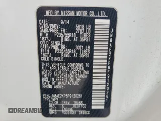 2015 Nissan Quest S with VIN JN8AE2KP6F9120261, listed as a Copart auction lot 55038694 with 127,294 mi miles. Bid and sale history available at carsss.com. Image 16.