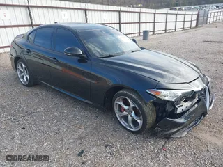 2019 Alfa Romeo Giulia Ti with VIN ZARFAMBN6K7601114, listed as a IAAI auction lot 41163322 with 43,743 mi miles. Bid and sale history available at carsss.com. Image 1.
