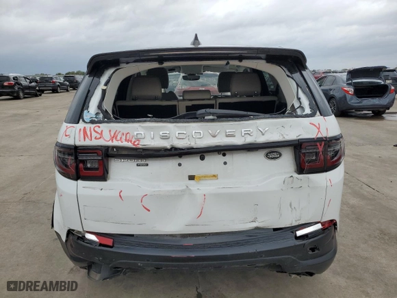 2020 Land Rover Discovery Sport Standard with VIN SALCK2FX8LH846527, listed as a Copart auction lot 80048654 with 21,750 mi miles and Salvage Title. Bid and sale history available at carsss.com. Image 6.