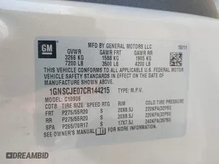 2012 Chevrolet Suburban LT with VIN 1GNSCJE07CR144215, listed as a IAAI auction lot 41924631 with 144,072 mi miles. Bid and sale history available at carsss.com. Image 9.