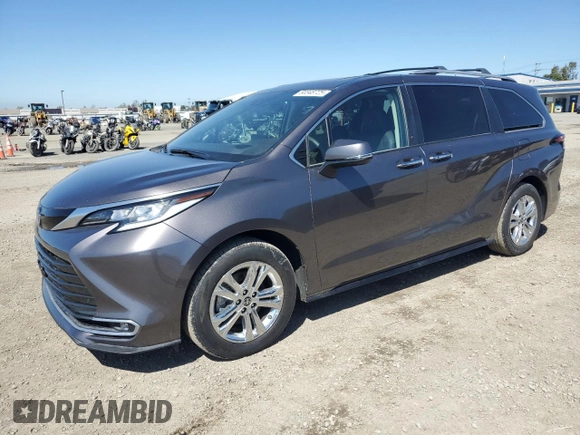 2023 Toyota Sienna Platinum with VIN 5TDESKFC2PS106874, listed as a Copart auction lot 50348725 with 10,329 mi miles and Non Repairable. Bid and sale history available at DreamBid. Image 1.