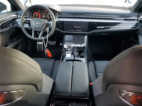 2024 Audi S8 with VIN WAULSBF88RN010711, listed as a Copart auction lot 85973944 with 6502 miles and Salvage Title. Bid and sale history available at carsss.com. Image 8.