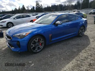 2018 Kia Stinger GT2 with VIN KNAE55LC2J6027769, listed as a Copart auction lot 49493565 with 37,322 mi miles and Salvage Title. Bid and sale history available at carsss.com. Image 1.