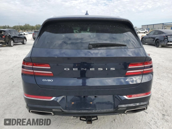 2022 Genesis GV80 with VIN KMUHCESCXNU080466, listed as a Copart auction lot 88743205 with 55,521 mi miles and Non repairable. Bid and sale history available at DreamBid. Image 6.