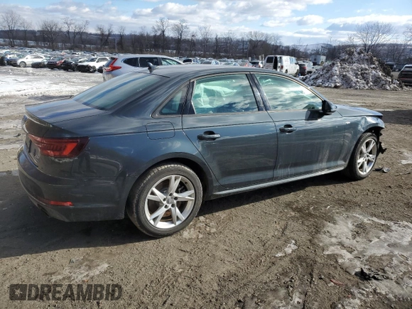 2018 Audi A4 Premium with VIN WAUDNAF46JA143840, listed as a Copart auction lot 45106615 with 0 mi miles and Salvage Title. Bid and sale history available at carsss.com. Image 3.